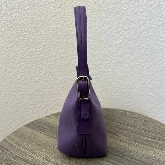 Y2K Vintage Liz Claiborne Purple Top Handle Top Zip Mini Shoulder Bag - Picture 11 of 13